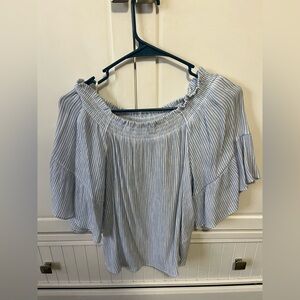 Blue Striped H&M Off the Shoulder Top